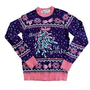 Fun Costumes Harry Potter Luna‎ Lovegood Ugly Sweater XS Unisex Pink Purple NWT